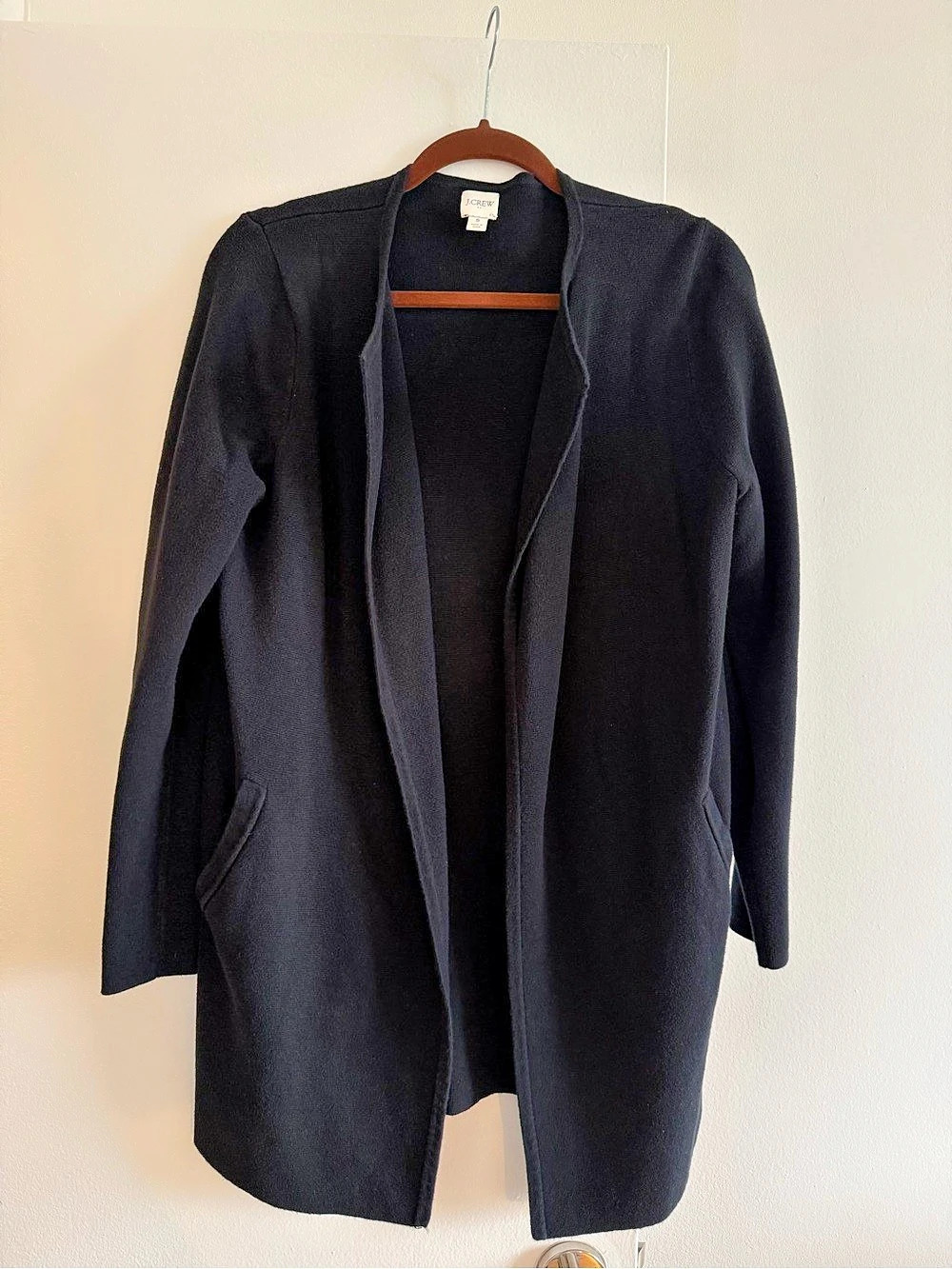 J.CREW Open Front Black Cardigan; Size Small
